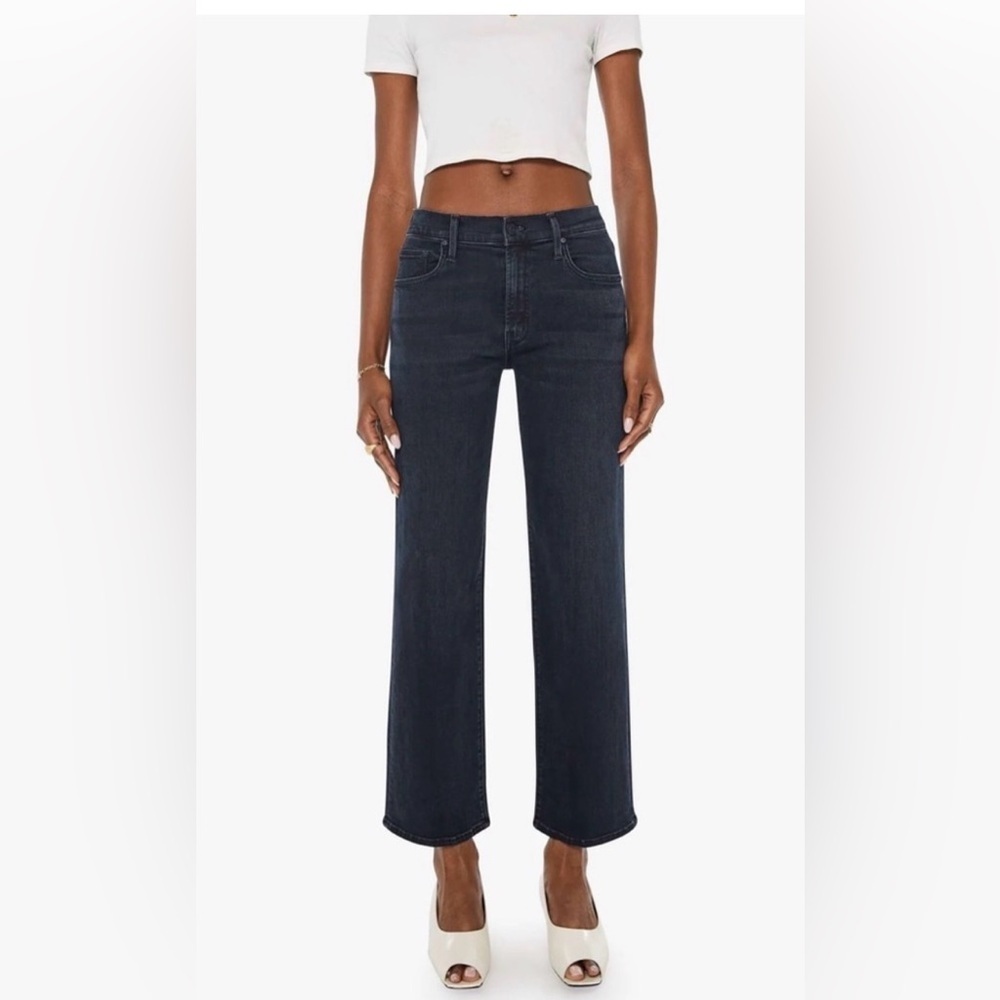MOTHER The Mid Rise Zip Rambler Ankle Jean in color “Night in Venice”.